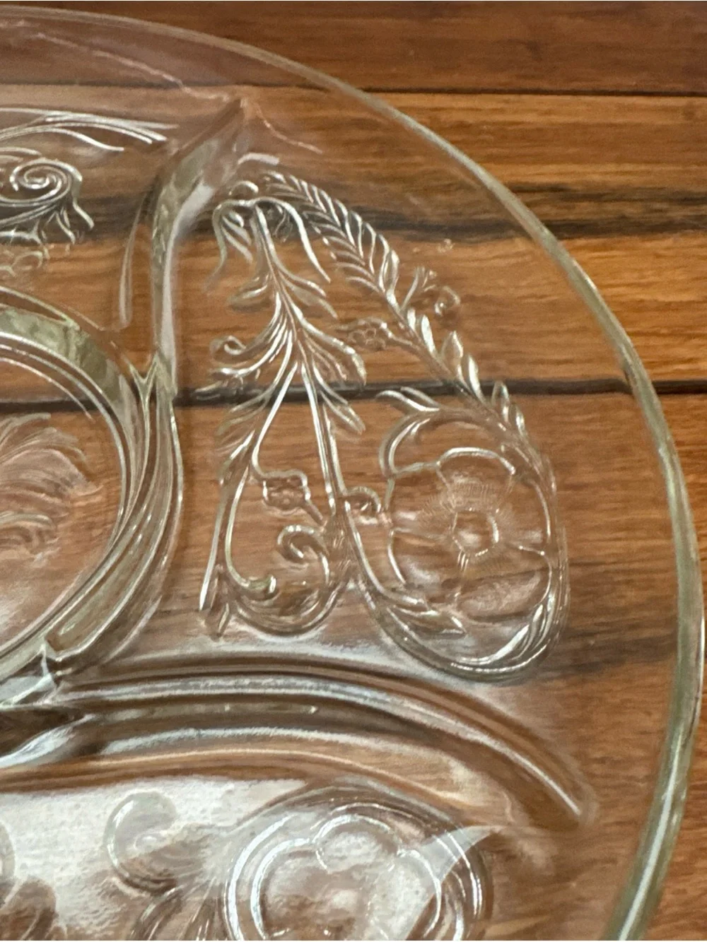 Divided Pressed Clear Glass 11 1/2
